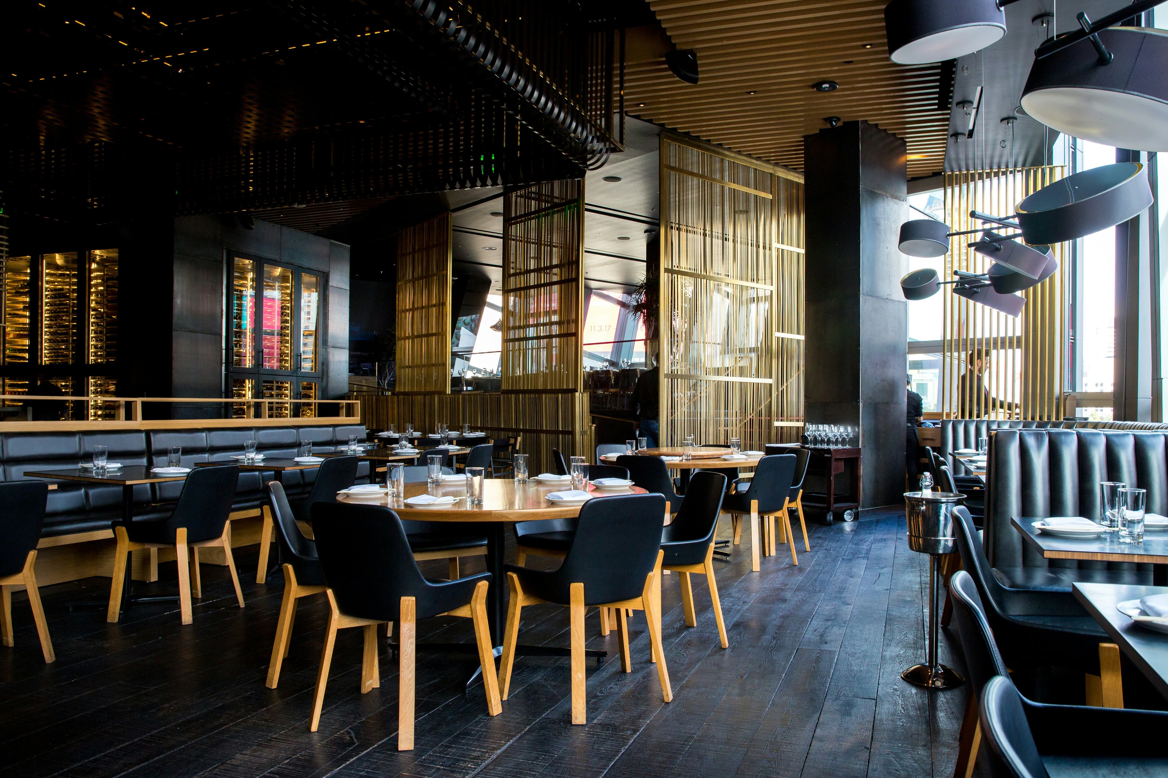 Busy restaurant dining room during an evening service