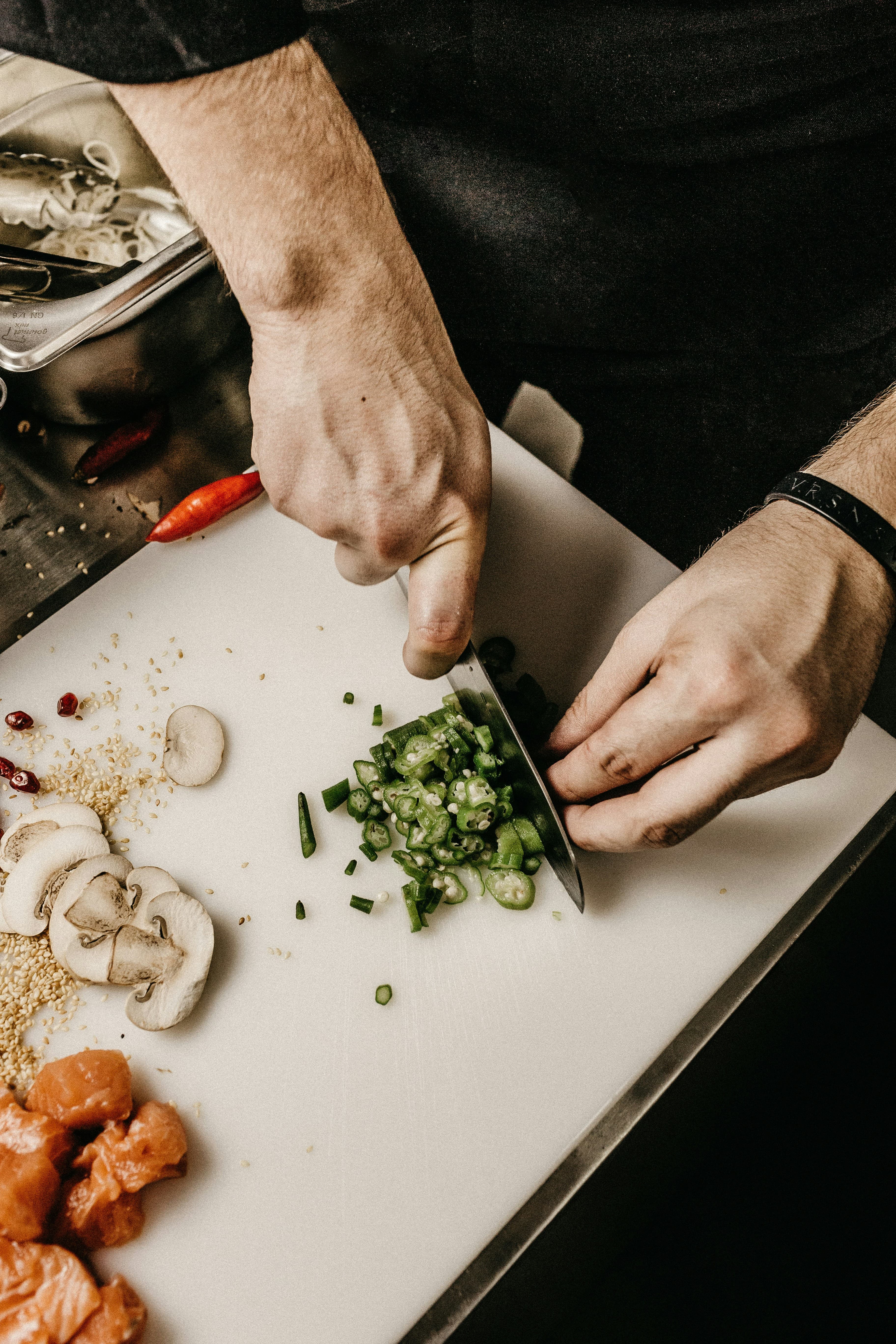 Chalkboard menu being written